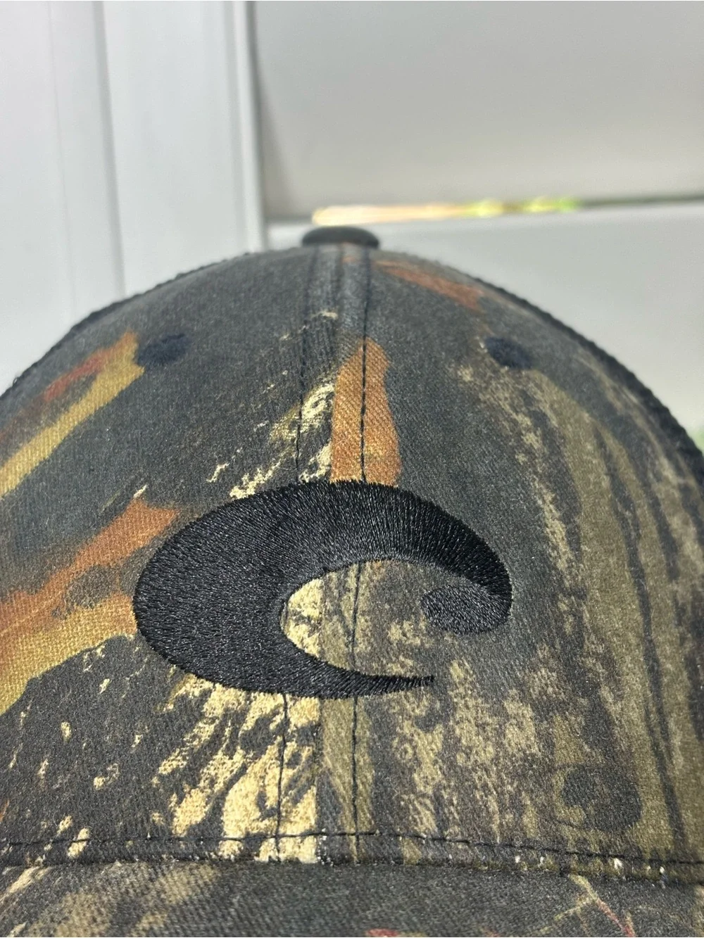 Costa Camo Trucker Hat with Black Logo